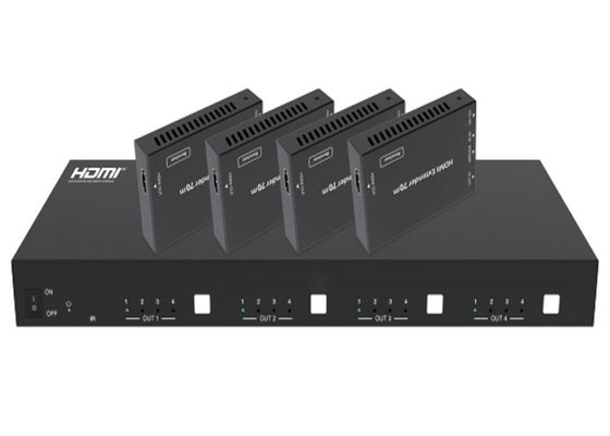 70m Ir Hdbaset Matrix 18gbps 4x4 Hdmi2.0 Mendukung Ethernet Edid