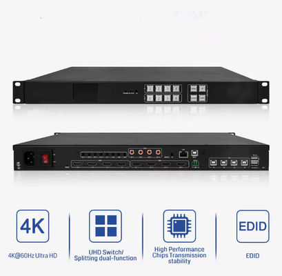 Prosesor Video 4K Dukungan 1X4 4X1 Layar LED dengan Splicing dan Splitting Fungsi Video Wall Processor