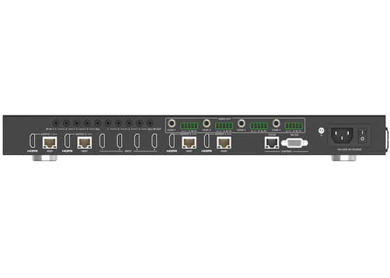 VINCAN 4x4 HDBaseT HDMI Matrix Switcher dengan 4K604:4:4, PoC dan 4 penerima untuk distribusi AV profesional