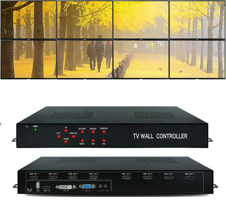 2x2 3x3 LCD Video Wall menampilkan sistem Pengontrol