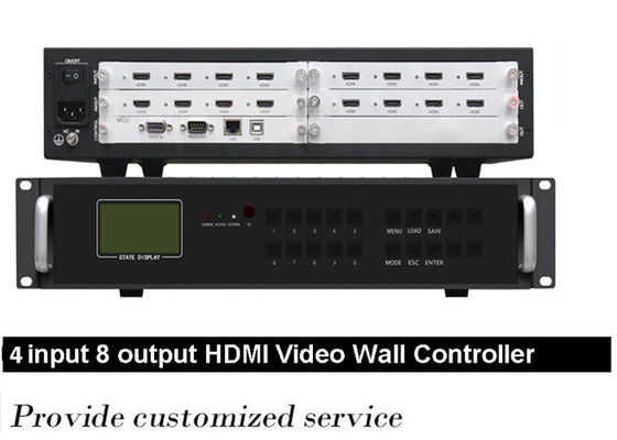 4 In 8 Out HDMI Video Wall Controller 4x4, 2x4 Prosesor Dinding Video HDMI
