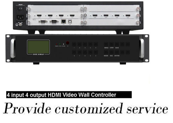 HDMI 4 In 4 Out 4K Video Wall Controller 2x2 port wanita RJ45 Untuk 9 Layar