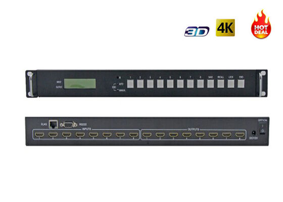 8x8 4Kx2k 30Hz 3D IR 1080P HDMI 1.4 Pengalih Matriks 8 IN 8 OUT