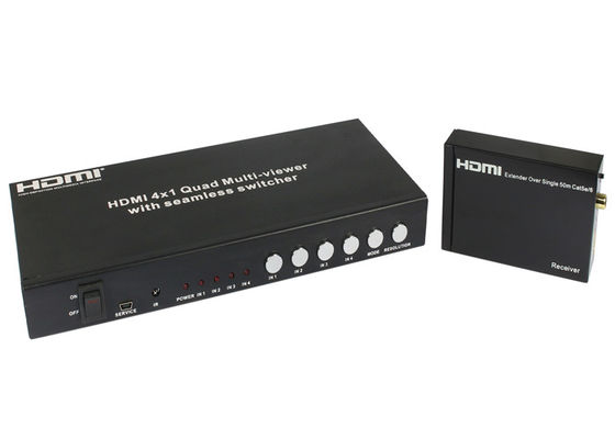 UTP Extender HDMI 4x1 Quad Multi Viewer Dengan RS232 Mulus Dan Perintah Saklar IR