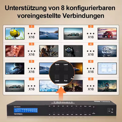 1080P Seamless 4K HDMI Matrix Switcher dengan Manajemen dan Kontrol EDID