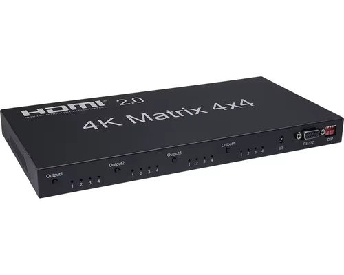 EDID Dukungan 70 Meter IR HDBaseT 4X4 HDMI Matrix Switcher dengan IR Remote Control