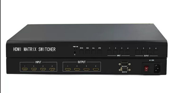 Output 18Gbps 4 X 4 HDMI Matrix Switcher Dengan Resolusi Output Hingga 4Kx2k 60Hz