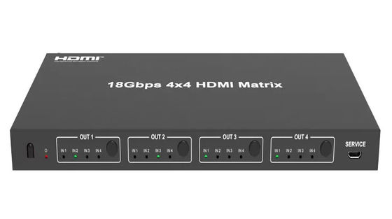Output 18Gbps 4 X 4 HDMI Matrix Switcher Dengan Resolusi Output Hingga 4Kx2k 60Hz