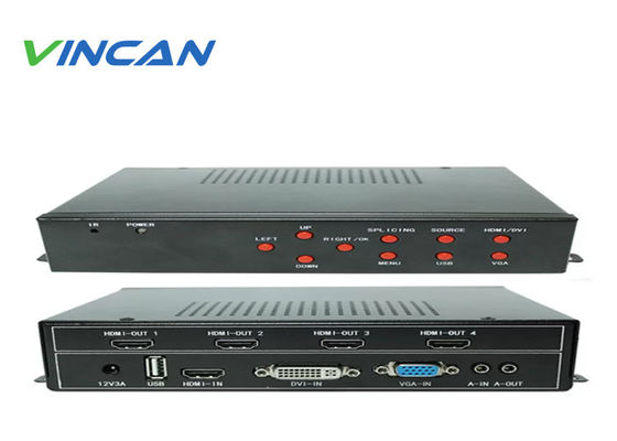 RS232 LAN IR Remote Control LCD Video Wall Controller dengan HDMI DVI Output dan 2x2 2x3 3x2 4x1 4x2 3x3 Wall Modes