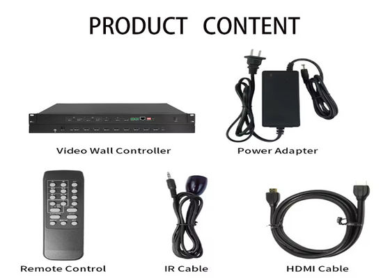 RS232 LAN IR Remote Control LCD Video Wall Controller dengan HDMI DVI Output dan 2x2 2x3 3x2 4x1 4x2 3x3 Wall Modes