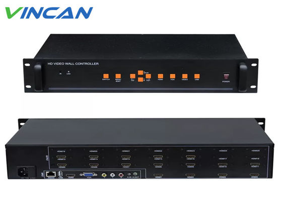 Resolusi Layar 1920x1080 Pengontrol Dinding Video LCD 3x3 4x4