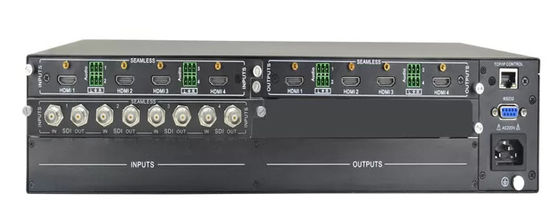 DVI Video Matrix Switcher dengan 4 Input dan 4 Output dikendalikan oleh panel depan
