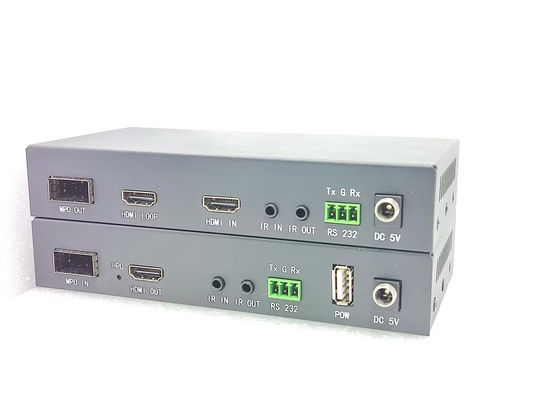 Fiber optik FOX-V-MPO jarak jauh dengan jarak 1000 kaki HDMI Type A Input IR Control