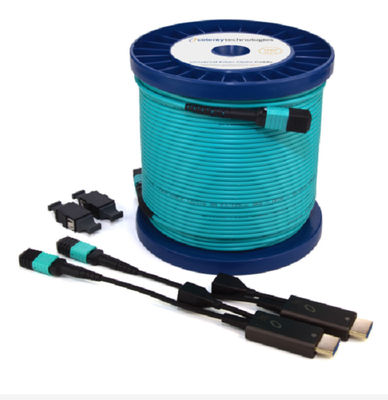 HDCP V2.3 MPO HDMI Fiber Optic Kabel Dukungan untuk HDR Dolby Vision EDID Dukungan