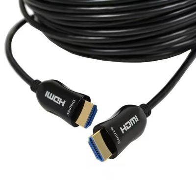 Desain ramping Kabel serat optik HDMI 4K / 8K Kompatibilitas, nol kehilangan sinyal