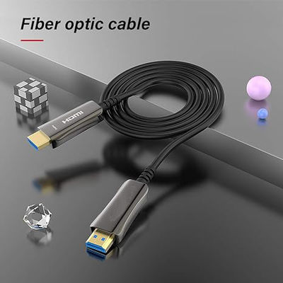 Kabel HDMI Fiber Optik 4K HDR Dolby Vision, Kabel HDMI Optik Aktif 100m untuk Resolusi Ultra HD