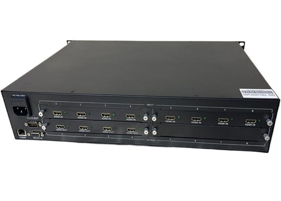 Rack Mountable Video Matrix Switcher Dengan Power Supply AC 100-240V IR Remote Control