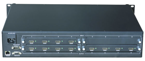 Rack Mountable Fiber Optic Matrix Switcher HDMI 8x8 Dengan HDCP Kompatibel