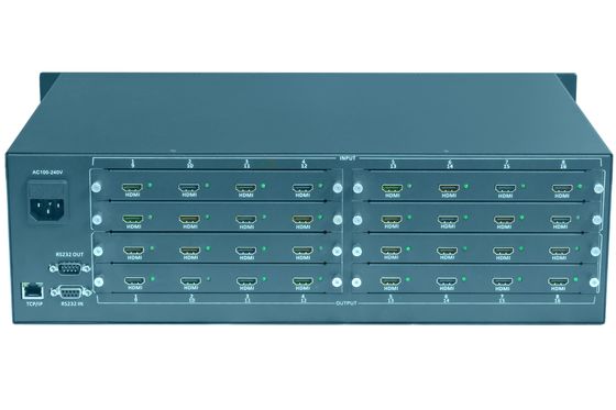10.8 Pounds Video Matrix Switcher Dengan 16x16 Tipe Matrix Dan 16 HDMI Output Port