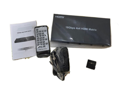 4X4 HDMI Matrix Switcher dengan beberapa pilihan kontrol dan output 4K