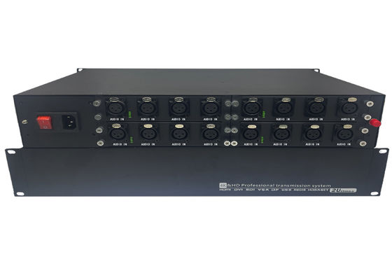 Audio Extender Fiber Optic Audio 8-ch 6-ch dengan casing 1 U