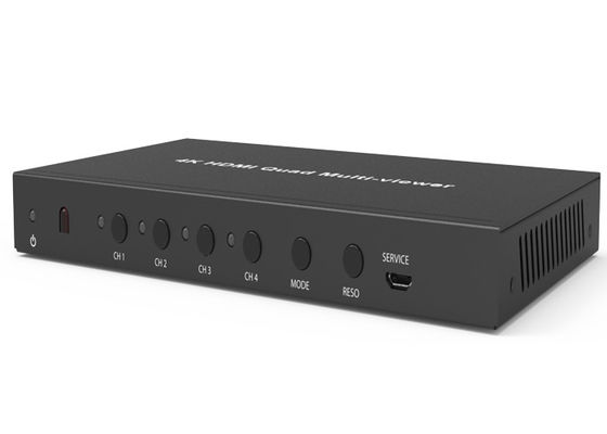 Hitam HDCP 1.4 4K 4×1 Quad HDMI Multiviewer dengan 4 x input HDMI dan 1 x output HDMI