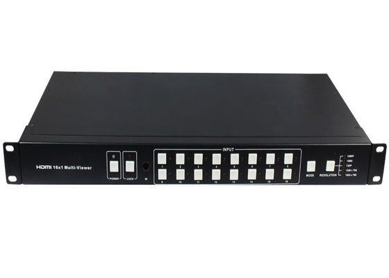Quad RS232 16x1 HDMI MultiViewer Seamless Switcher Perlindungan ESD