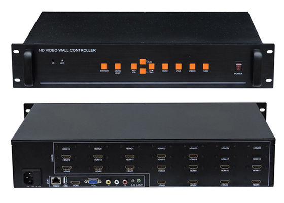 Layar LCD Pengontrol Dinding Video 3D 4x4 1 In 16 Output HDMI