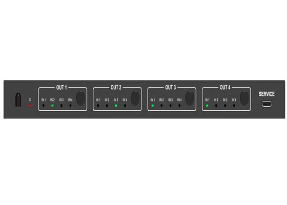 Micro USB 18Gbps 4x4 Matrix HDMI Switcher Penerima IR