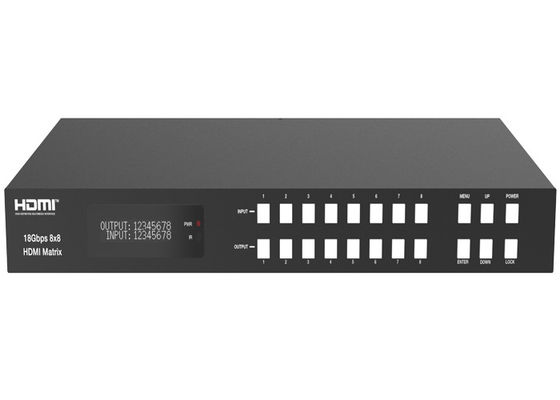 Fungsi ARC 18Gbps 8x8 HDMI Matrix Switcher Dengan Kandang Logam
