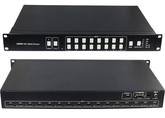 16 Input 1 Output 16 port HDMI Multiviewer Dengan Pengalih Mulus