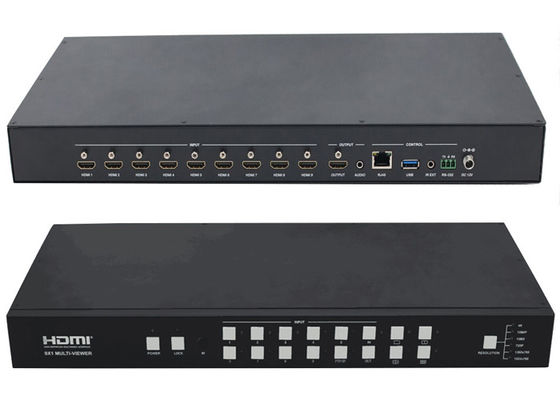 9Ch 4K Input 1Ch Output HDMI Multiviewer 9x1 Pengalih Mulus