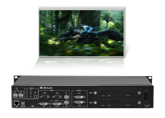 1HDMI 1 VGA 2 BNC Input 2 DVI Output LED Dinding Prosesor Dengan Casing 1U
