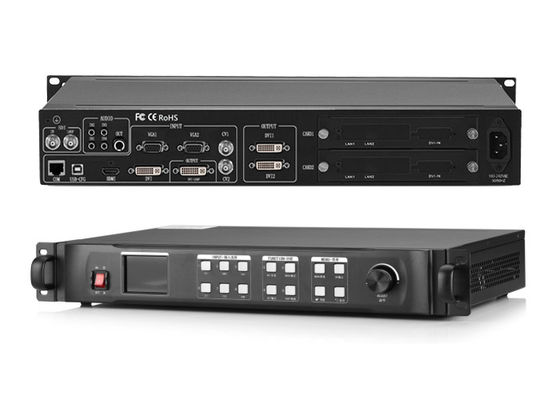 1HDMI 1 VGA 2 BNC Input 2 DVI Output LED Dinding Prosesor Dengan Casing 1U