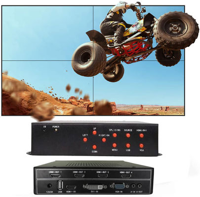 1 In 4 Out LCD TV multi layar Video Wall Controller 2x2 Dengan 8 mode dinding