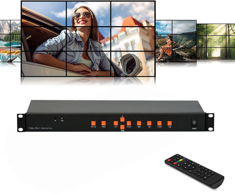 RS232 9CH LCD Video Wall Controller 3x3 2x4 4x2 HDMI DVI VGA USB Untuk 9 Penyambungan TV