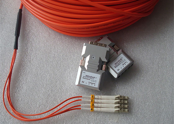 Multi Mode 4 Cores Dvi Over Fiber Extender LC Fiber Untuk Transmisi