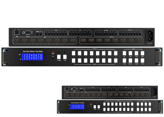 18Gbps 8x8 Audio IR Mulus UHD HDMI 2.0 Matrix Switcher 4K 60Hz