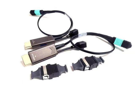 Transmisi jarak jauh Kabel serat optik HDMI dengan konektor serat MPO standar
