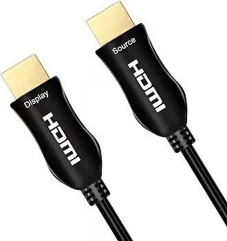 Desain ramping Kabel serat optik HDMI 4K / 8K Kompatibilitas, nol kehilangan sinyal
