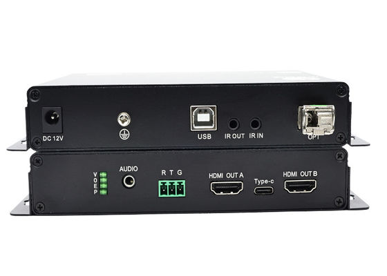 4K 60Hz HDMI Fiber Optic Extender Hingga 20KM Transmisi Tanpa Kerugian Transmisi sinyal jarak jauh