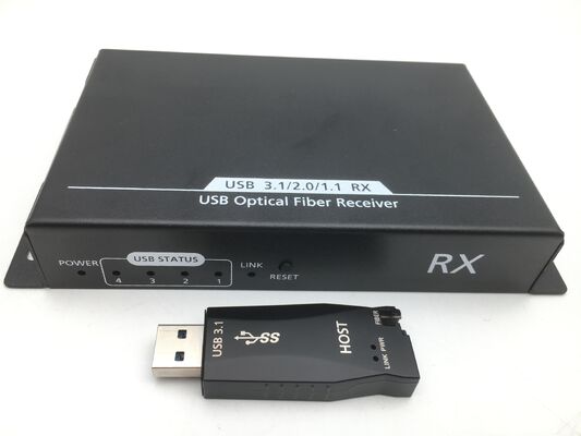 USB 3.0 Fiber Optic Extender dengan Jarak 300m, Kecepatan 5 Gbps, dan 4-Port USB Hub