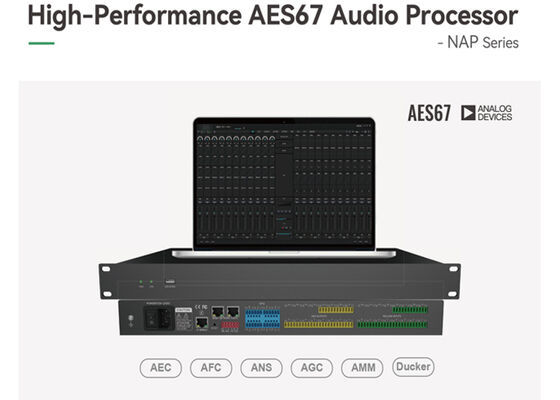VINCAN NAP Series AES67 Network Audio DSP Processor dengan prosesor ADI SHARC 21489 dan pencampuran otomatis