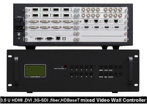 Pengontrol Dinding Video HDMI DVI yang dibuat khusus, 3G SDI Fiber HDBaseT Mixed
