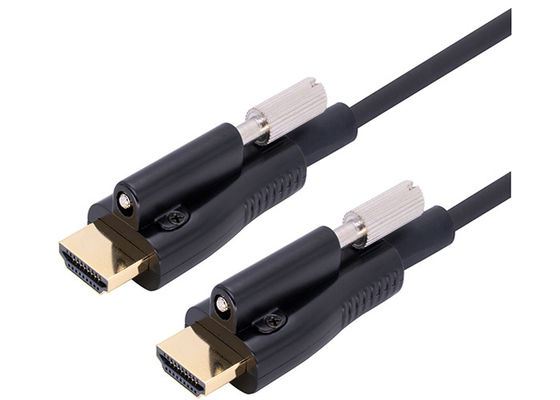 EMI RFI HDMI Kabel Fiber Optic Dengan Dukungan Sekrup 18G Kecepatan Super