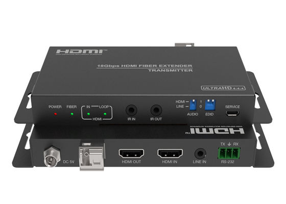 18Gbps 2.0 Video HDMI Over Fiber Extender Dengan Ekstraksi Audio